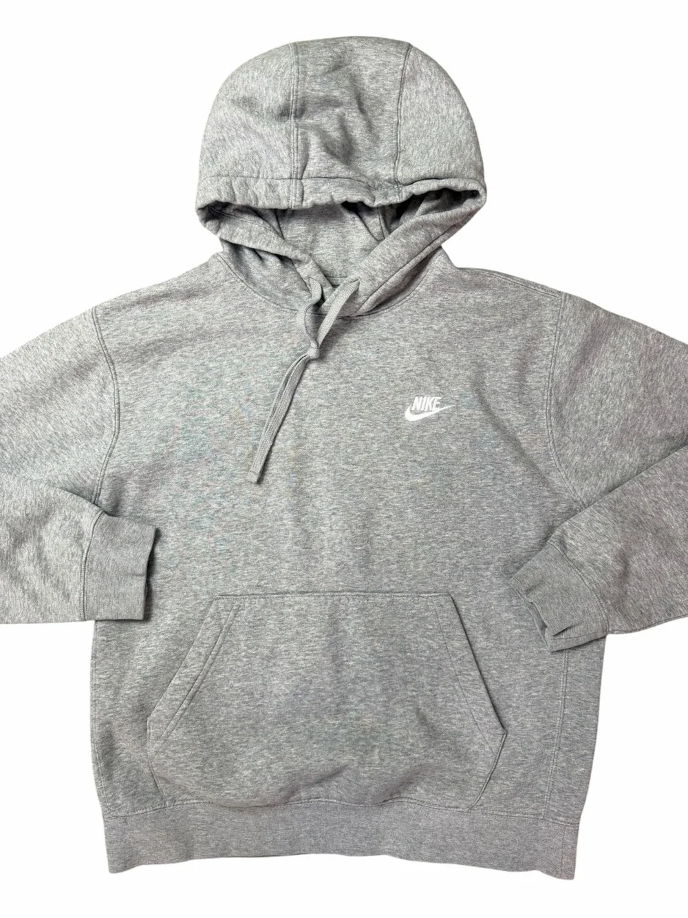Nike Sportswear Club Fleece Kids Small Gray Pullover Hoodie